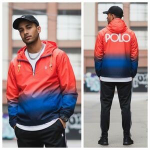 NWOT Polo by Ralph Lauren Sporty Streetwear Ombre Anorak Waterproof Windbreaker